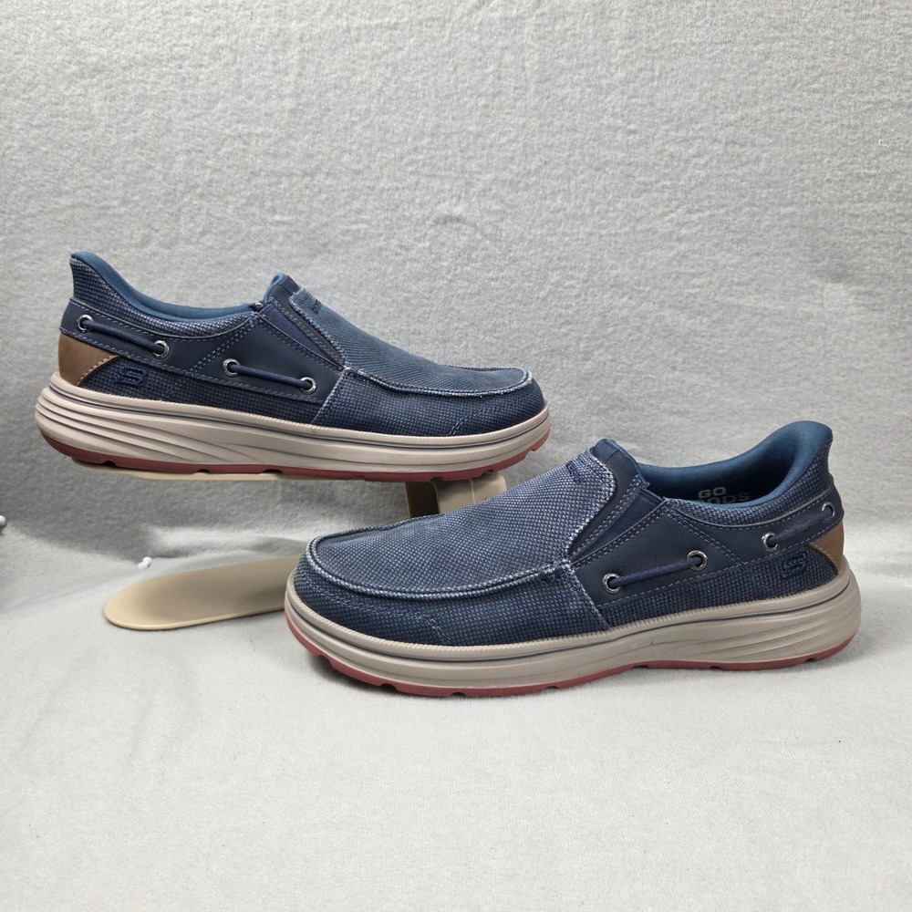 Skechers Slip-ins Relaxed Fit Garrett Navy Boat Shoe Loafers 205845 Mens 9.5
